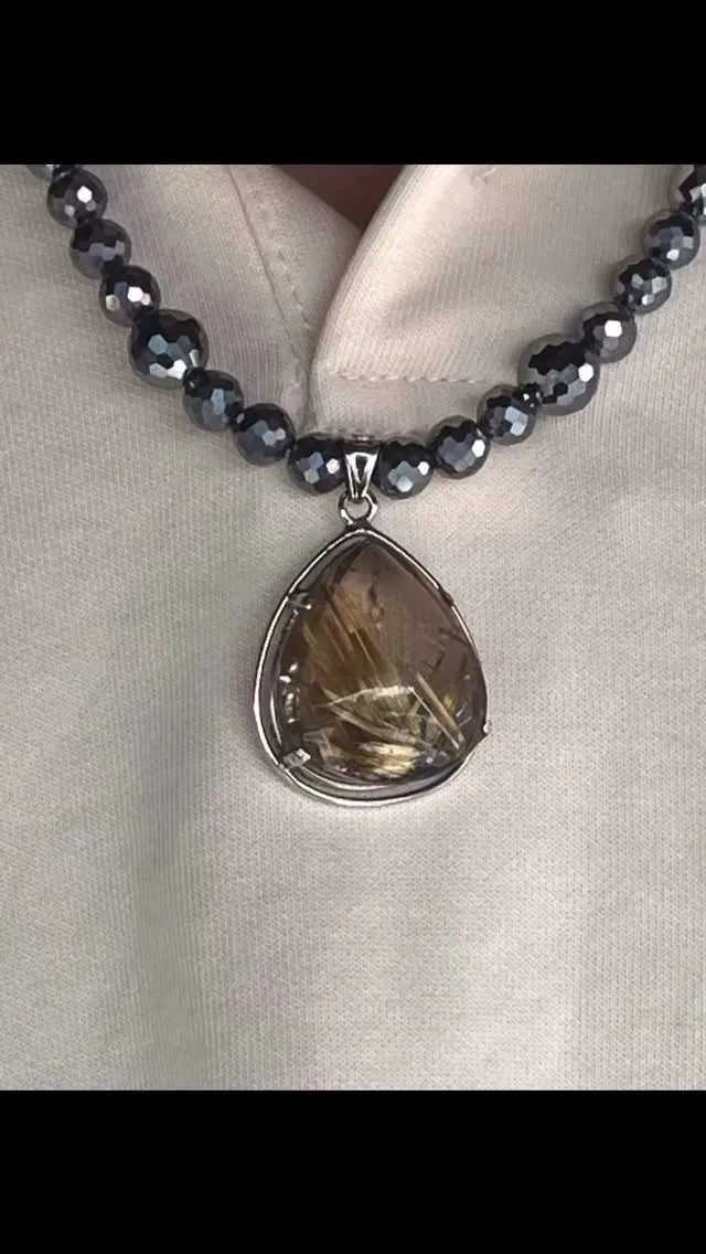 テラヘルツネックレスにルチルクォーツを合体‼️